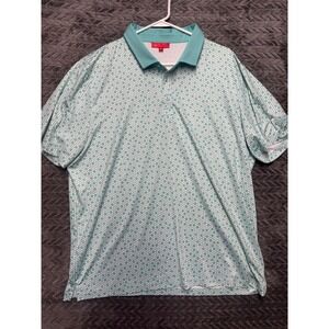 Redvanly XXL Teal White Geometric Dot Golf Polo Shirt Vardon Golf Club (1534)
